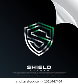 3d shield icon, modern template logo design