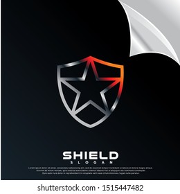 3d shield icon, modern template logo design