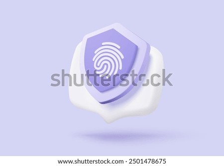 3D shield protection icon with check mark for online payment safety concept. Check mark, correct in minimalist style. 3d quality guarantee icon vector render illustration