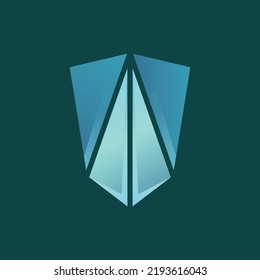 3d shield vector logo using blue color. Suitable for company, technology, business, security, protection, and event.