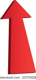 flecha roja degradada de grifo 3D sobre fondo blanco. Icono de flecha 3D. Mejor para el diseño de ilustraciones de aplicaciones, web y vectores digitales.