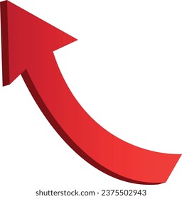 flecha roja degradada de grifo 3D sobre fondo blanco. Icono de flecha 3D. Mejor para el diseño de ilustraciones de aplicaciones, web y vectores digitales.