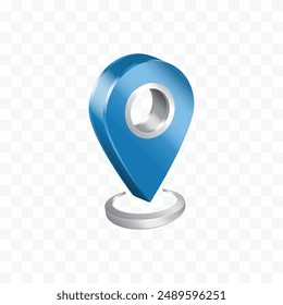 3d Shiny Blue Location Map Icon Logo Symbol Vector Design Clipart Png Transparent Background