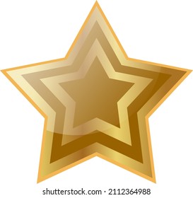 3D shiny golden star icon