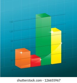 3D shiny graph - vector illustration