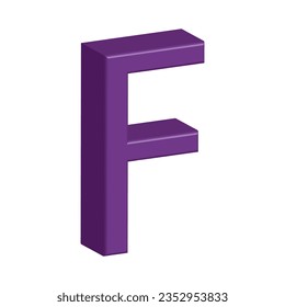 3d shiny purple letter collection - F