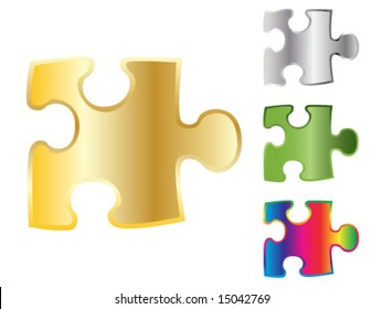 3d shiny puzzle piece