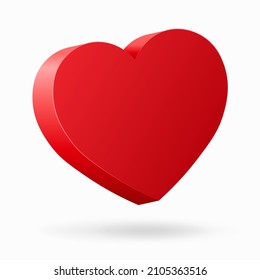3d shiny red heart icon for St. Valentines Day
