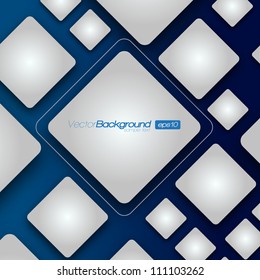 3D Shiny Rounded Squares on dark background | EPS10 Vector Illustration