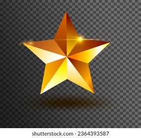 3d shiny star object isolated illustration vector 