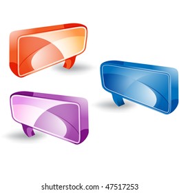 3D Shiny Vector Icons Chat Boxes