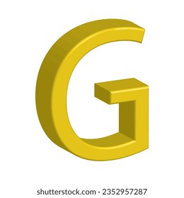 3d shiny yellow letter collection - G