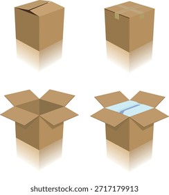 Variações de design da caixa de remessa 3D