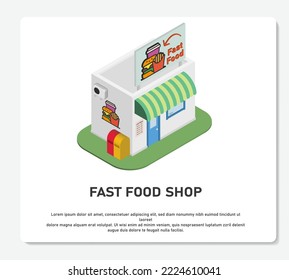 3D Shop Building mit Logo Electro Noodle Fast Food Einfach