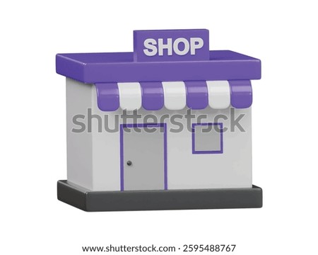3d shop icon rendering illustration
