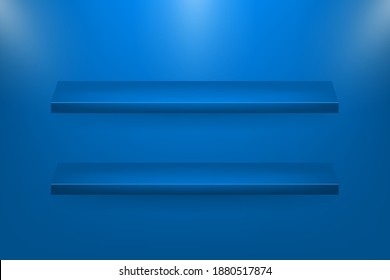 3d shop shelf for web background design. Dark background. Graphic element vector. Isolated vector.