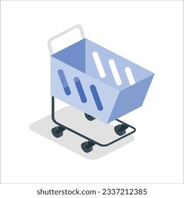3D-Warenkorb mit Cloud für Online-Shopping und digitale Marketing-Ideen. 3D Warenkorb-Warenkorb. Einkaufstasche kaufen verkaufen Rabatt 3D Vektorsymbol Illustration. 2136