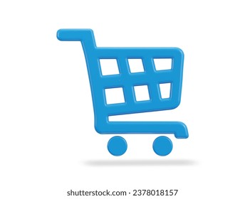 Ilustración vectorial del icono del carro de la compra de 3.d