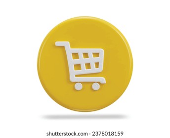 3D-Einkaufswagen-Symbol, Vektorgrafik