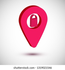 3D shopping centerl navigation marker isolate icon on white background vectori llustration isometric 