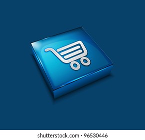 3D Shopping icon, vector