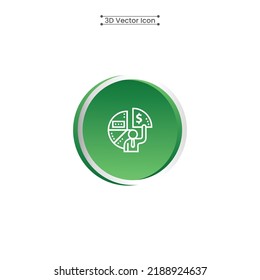 3D Short Commercial Icon Vector Illustration
