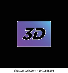 3D Sign blue gradient vector icon