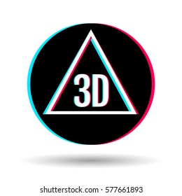 3D sign with chromatic aberration. Vector illustration for business, advertising, web, print.