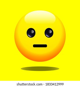 3D Silent emoji yellow cartoon illustration