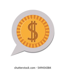3d silhouette dialog with dollar coin