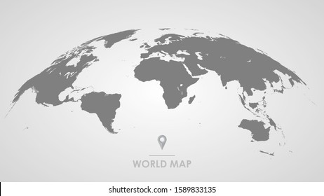 3d silhouette of a global world map, sphere with continents and islands of the world monochrome vector illustration