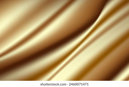 Ilustración vectorial de oro de seda 3D. Lujo y elegancia en cada curva
