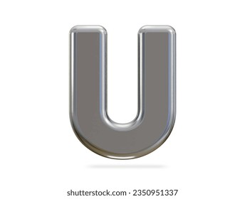 3d silver alphabet text effect