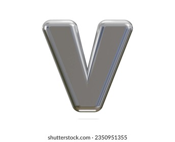 3.d efecto de texto del alfabeto plateado