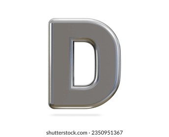 3.d efecto de texto del alfabeto plateado
