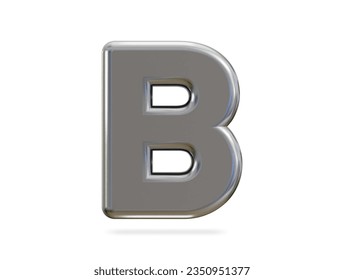 3.d efecto de texto del alfabeto plateado