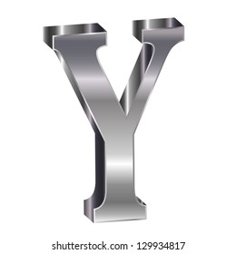 3D silver alphabet Y