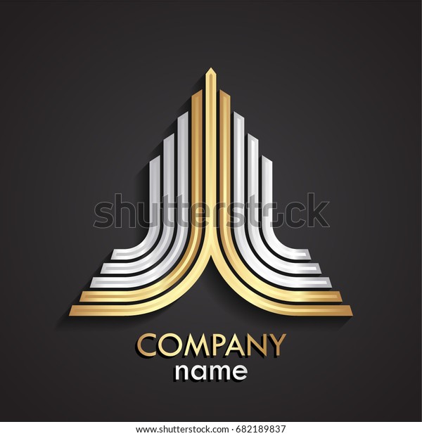 3d Silver Gold Linear Rise Concept Stock Vector (Royalty Free ...