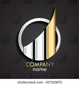 3d silver gold modern design logo template / vector illustration