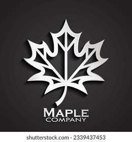 3d silver maple leaf logo design