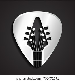 3d silver metal guitar stick logo