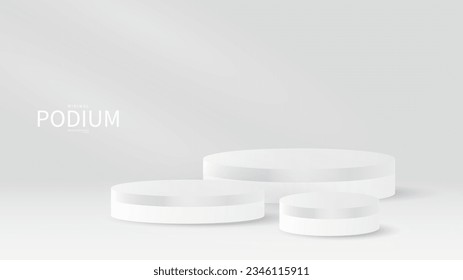 3D Silver Podium Background products display , Abstract Vector rendering 3d, Product display presentation,Stage for showcase, Vector illustration EPS 10
