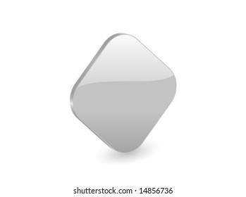 3D silver rhomb isolated on white background. Vector illustration.