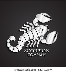 3d silver scorpion logo