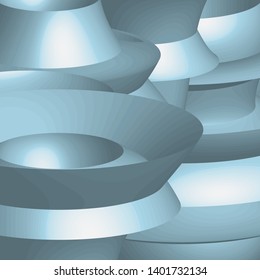 3D silver shapes. Abstract background. Vector EPS10