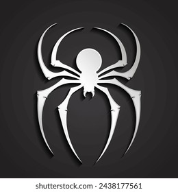 3d araña de plata logo icono color ilustración vectorial