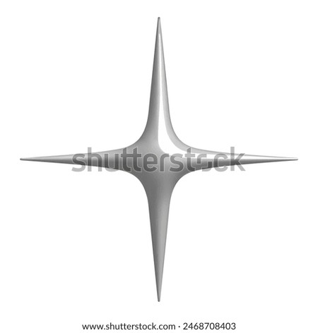 3D silver star icon. Glossy, vibrant, and elegant with a sparkling effect. Perfect for modern web design, apps, and digital projects. Unique and versatile vector for creative uses