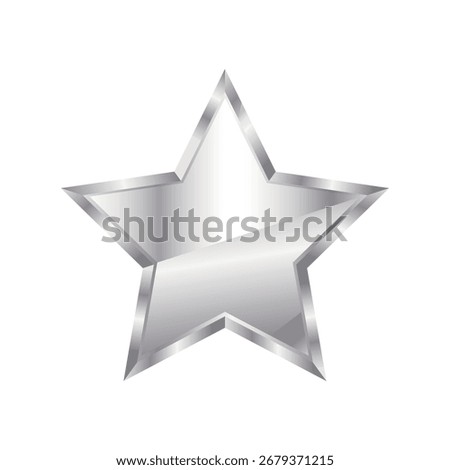 3d silver star on a transparent background. Five-pointed star.