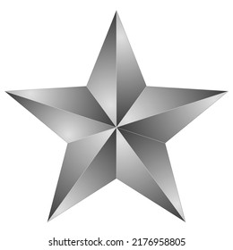 3d silver star on a white background