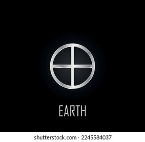 3d silver symbol of planet earth